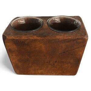 Salem Reproduction Treenware Sugar Mold Votive Candlholder - Resin Wood Look